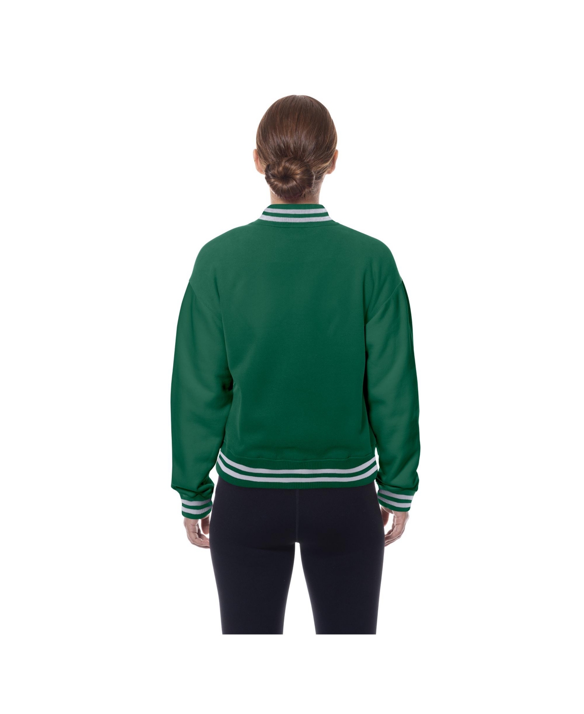 New Era Women's Kelly Green New York Jets Throwback Fleece Full-snap Jacket In Green