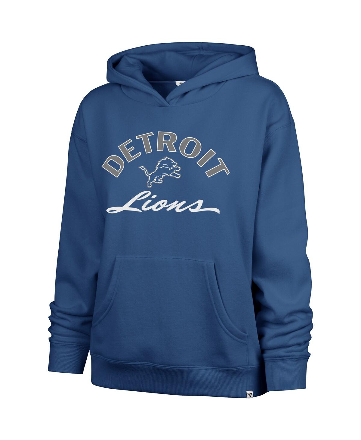 47 Brand Women's Blue Detroit Lions Whirlwind Naomi Pullover Hoodie In Blue