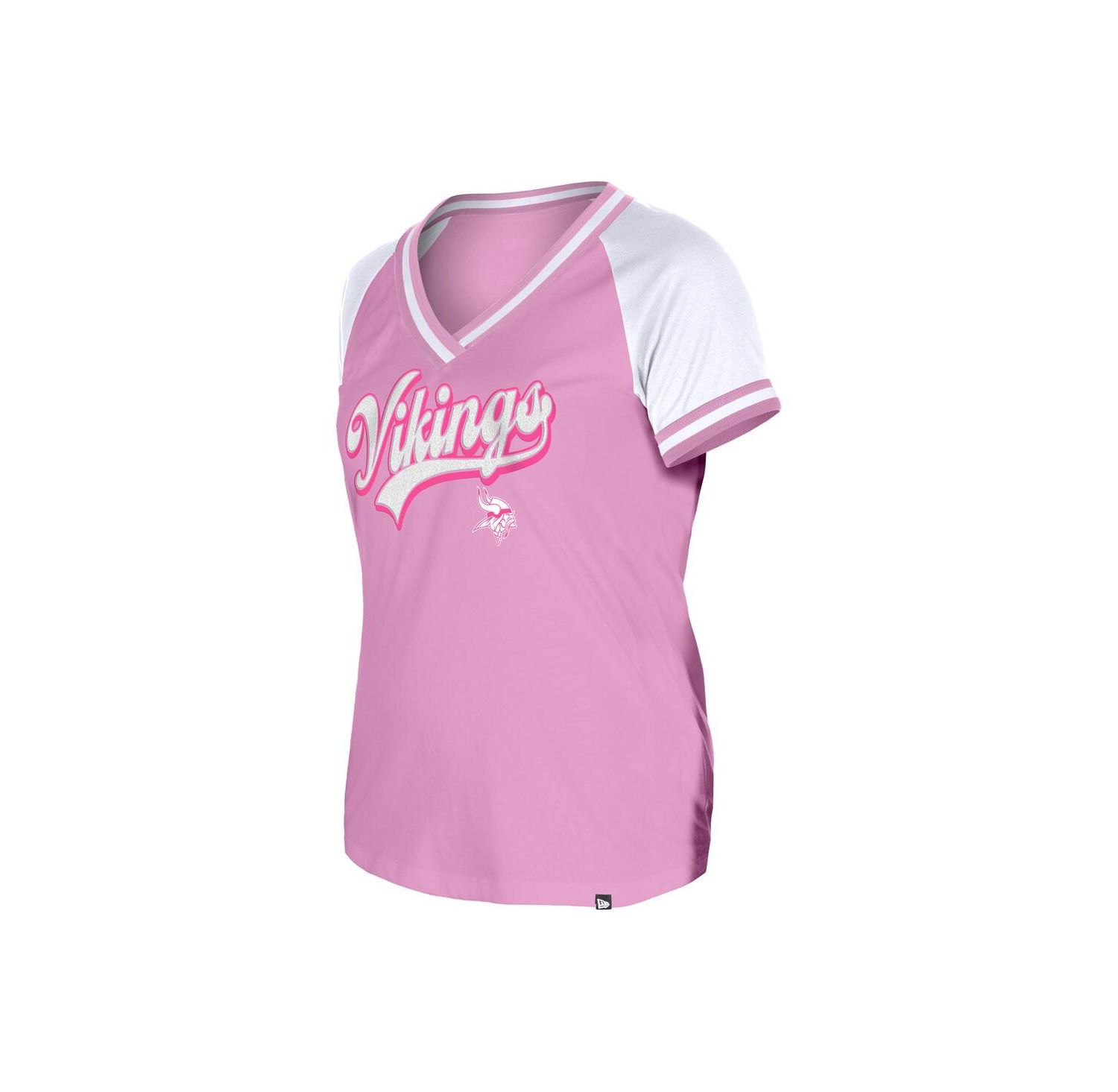 Women's Pink Minnesota Vikings Mommy Me V-Neck T-Shirt