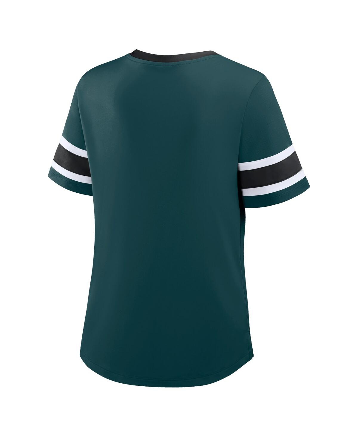 Fanatics Women's Midnight Green Philadelphia Eagles Redzone Draw Play Athena Lace-up T-shirt In Green