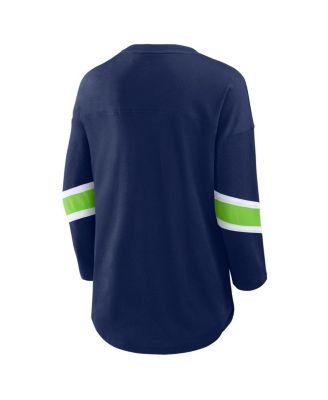 Women's College Navy Seattle Seahawks Plus Size Redzone 3/4-Sleeve Scoop Neck T-Shirt