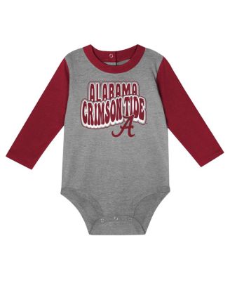 Baby Boys and Girls Alabama Crimson Tide Double Up Long Sleeve Bodysuit Pants Set