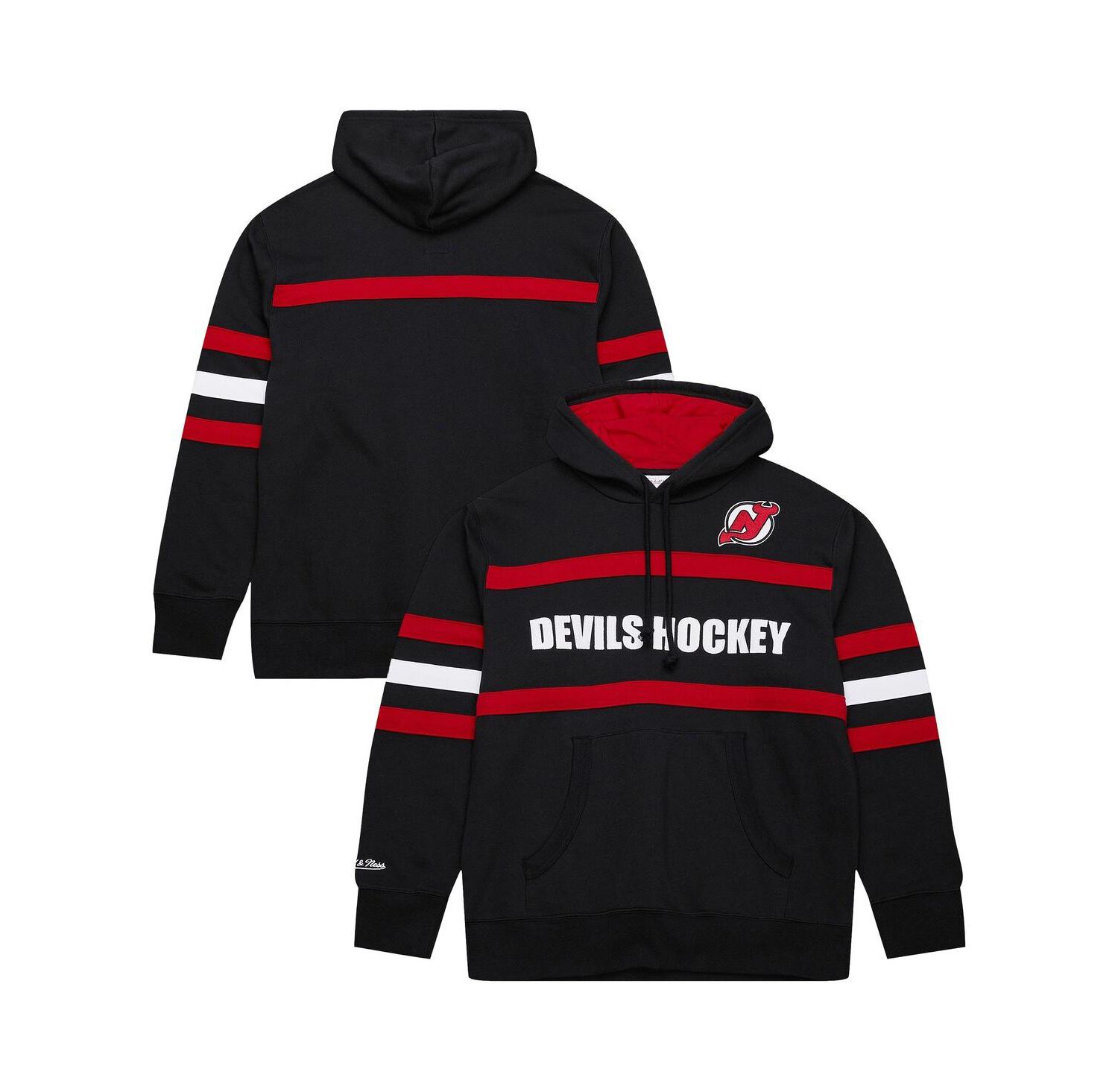 Mitchell Ness Men's Black New Jersey Devils Head Coach Slogan Pullover Hoodie