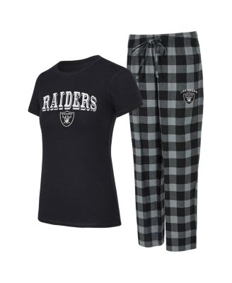 Concepts Sport - Women's&nbsp;Black, Gray Las Vegas Raiders Avondale T-Shirt Pants Flannel PJ Set