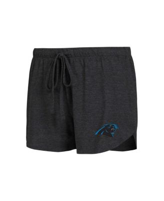 Women's Black/Charcoal Carolina Panthers Raglan Long Sleeve Top Shorts Lounge Set