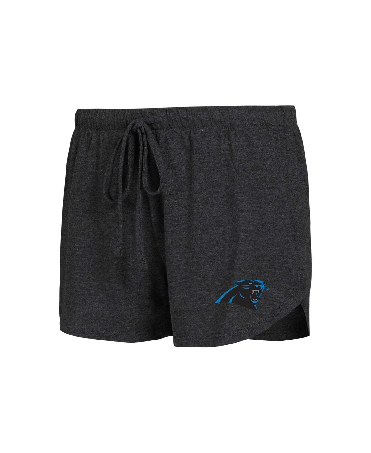 Concepts Sport Women's Black/charcoal Carolina Panthers Raglan Long Sleeve Top Shorts Lounge Set In Gray