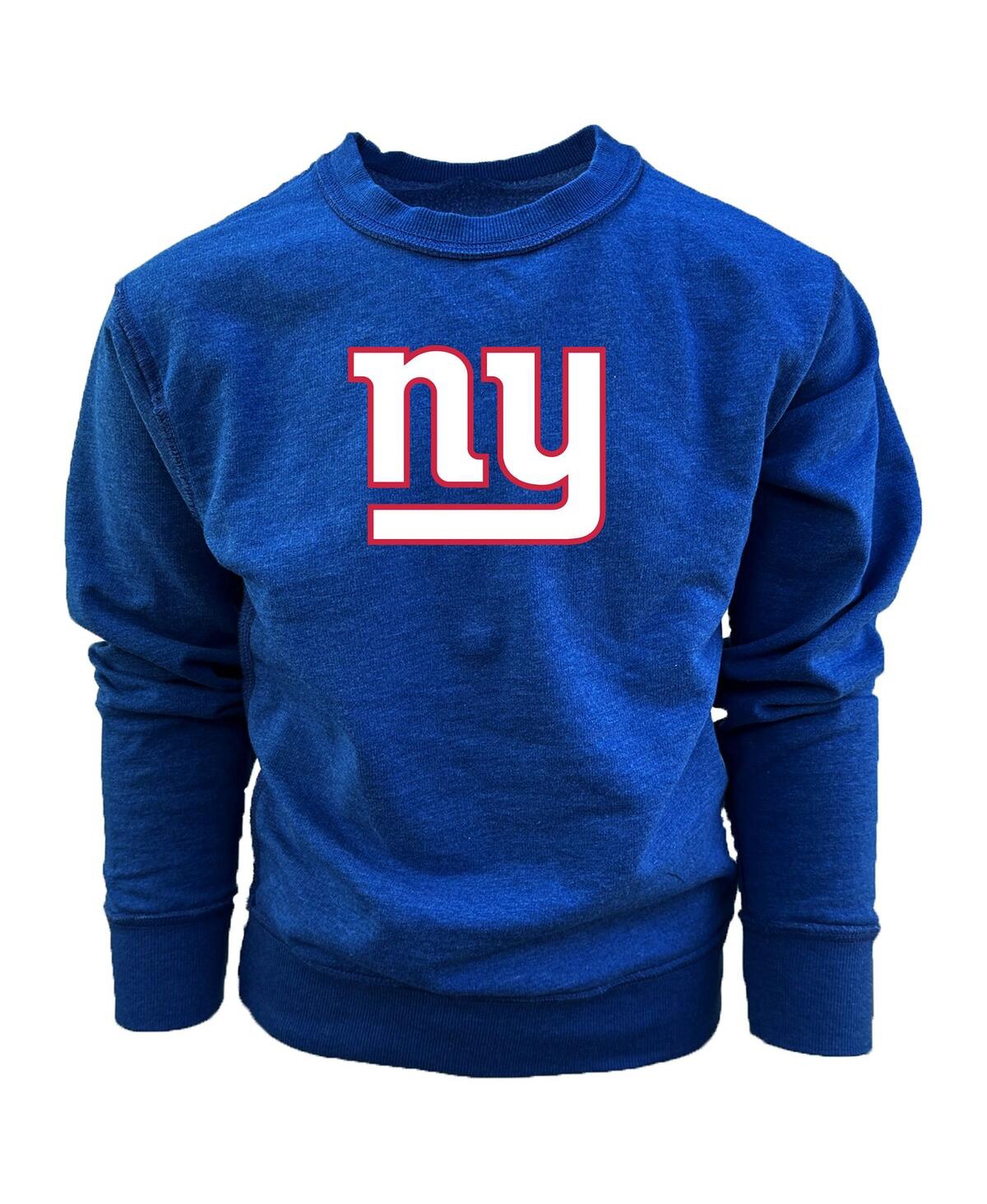 Wes & Willy Wes Willy Big Boys And Girls Royal New York Giants Reversible Fleece Pullover Sweatshirt In Blue
