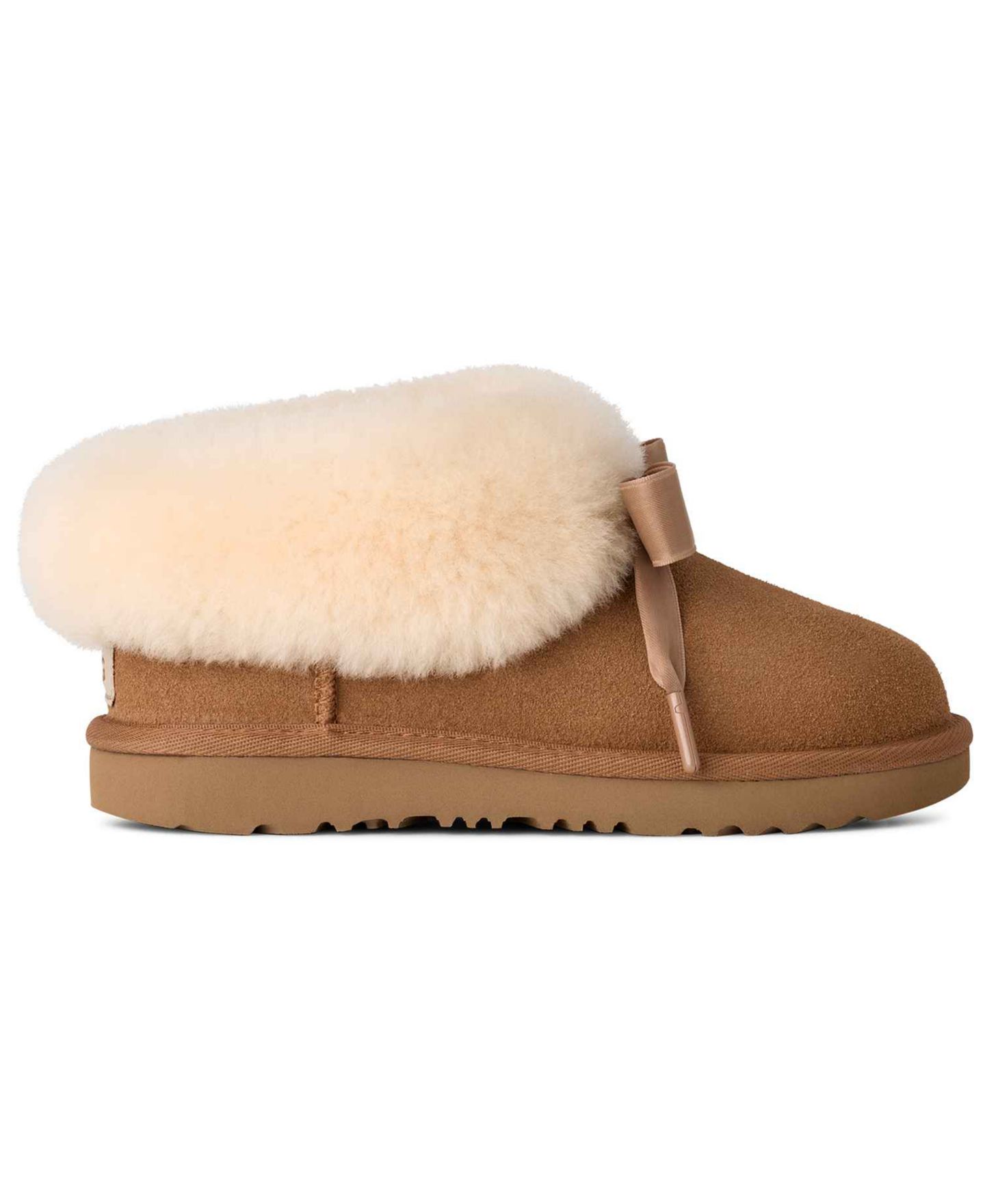 Тапочки UGG® Bailey Bow Round Toe Slippers для девочек, цвет: Каштановый — фото 2