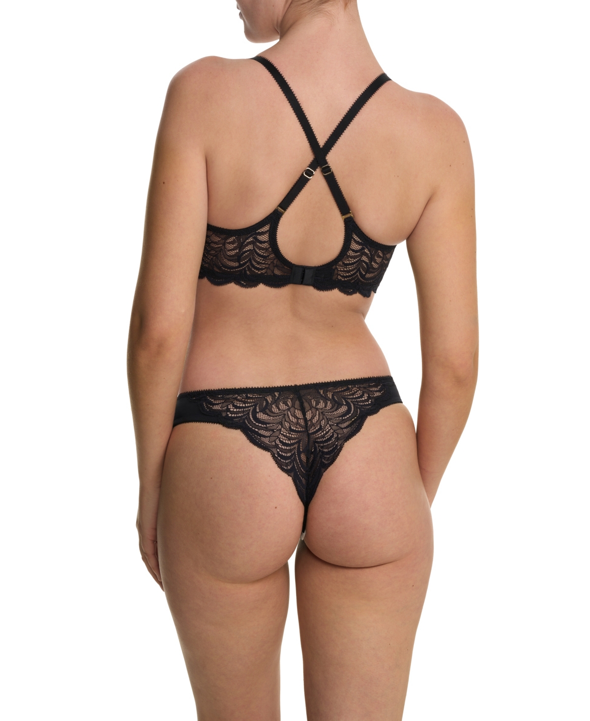 Natori Persuasion Lace Convertible Plunge T-shirt Bra In Black