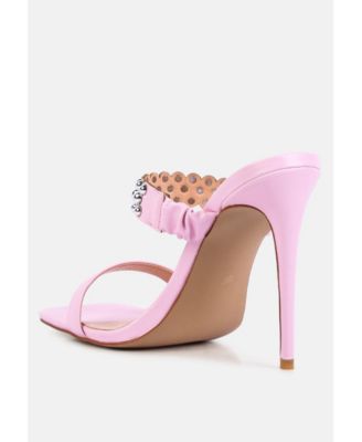 Womens Bandy Stieletto Heel Metal Stud Sandals