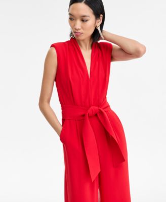 Women's Sleeveless Shawl-Collar Jumpsuit, Macy's Exclusive