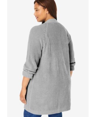 Women's Within Button-Front Shaker Cardigan Sweater