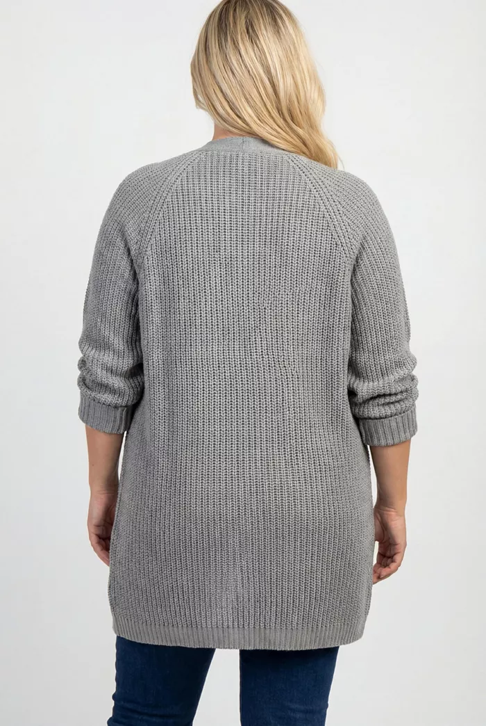 Plus Size Within Button-Front Shaker Cardigan Sweater - thumbnail 5