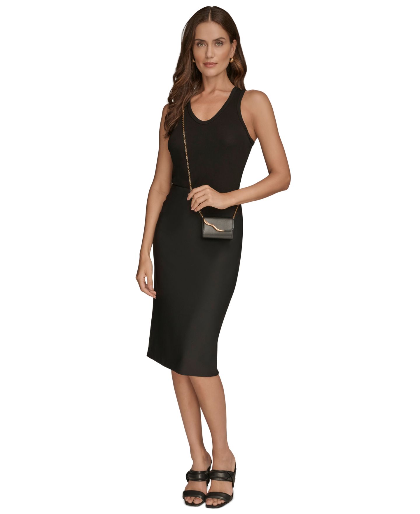 Женский кошелёк Donna Karan New York Malverne на шнурке, цвет: Чёрный / Золотой — фото 2