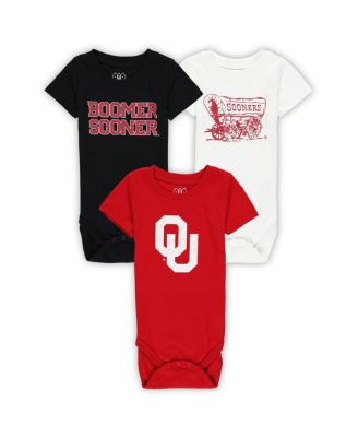 Wes & Willy - Baby Boys and Girls Oklahoma Sooners 3-Pack Bodysuit Set