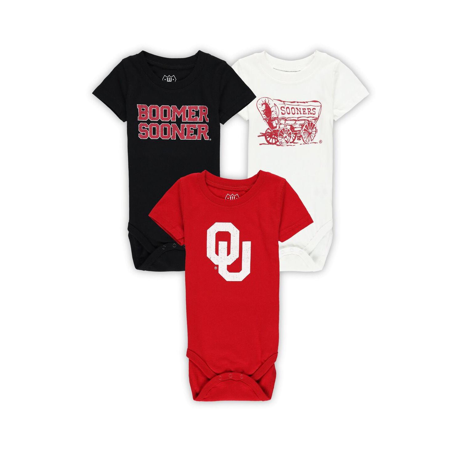 Baby Boys and Girls Oklahoma Sooners 3-Pack Bodysuit Set