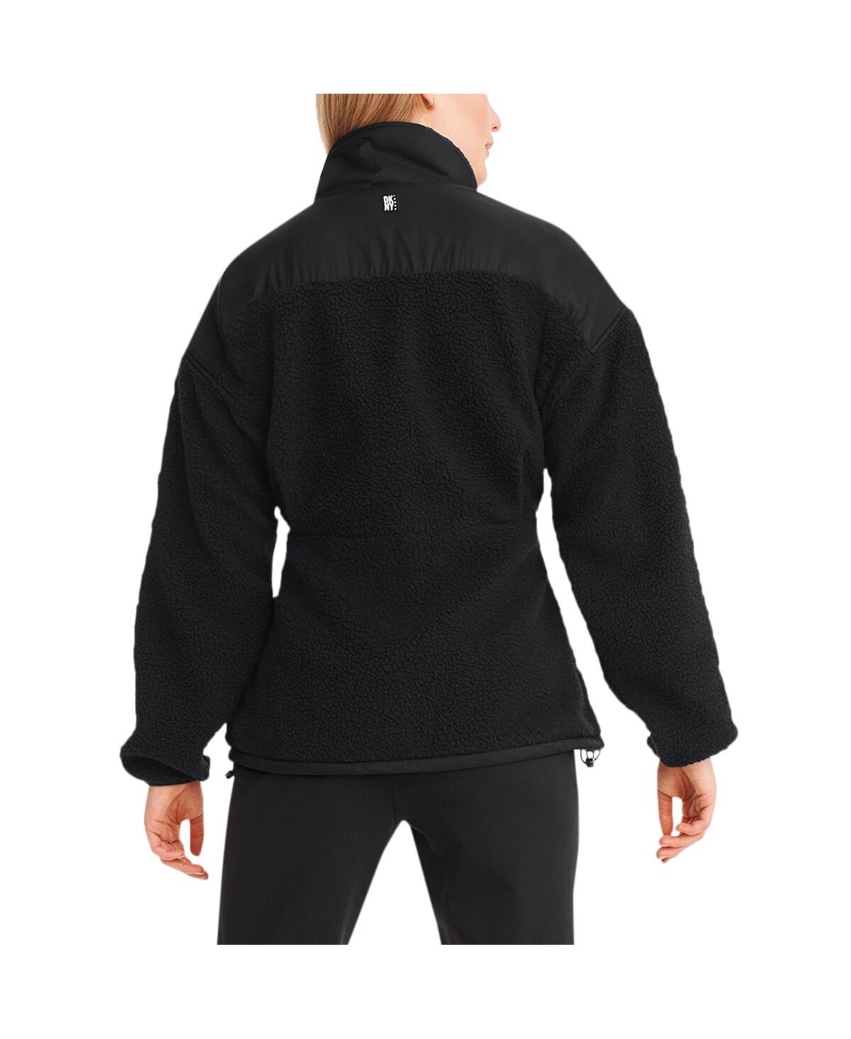 Dkny Sport Women's Black Pittsburgh Steelers Drew Mixed Media Full-Zip Jacket