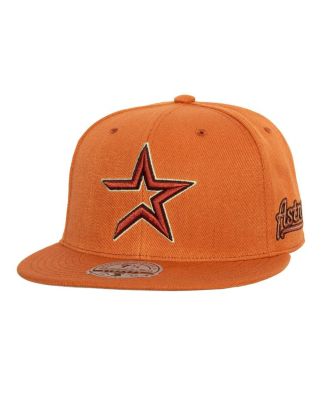 Mitchell & Ness - Men's Orange Houston Astros Cooperstown Collection Fitted Hat