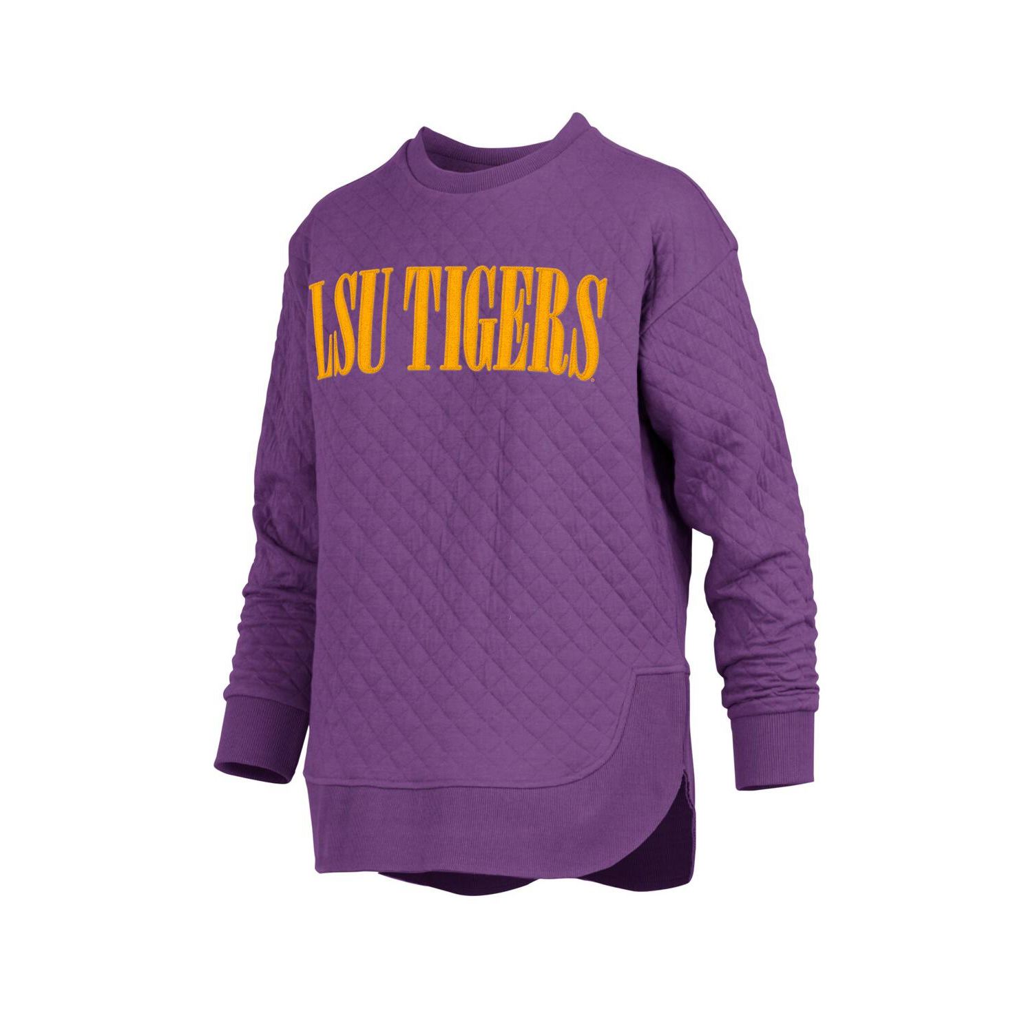 Women's Purple LSU Tigers Quilted Long Sleeve Pullover Sweatshirt