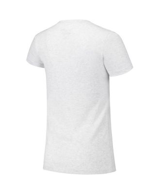 Women's Heather Gray LSU Tigers Checkered Team Name Wavy Tri-Blend T-Shirt