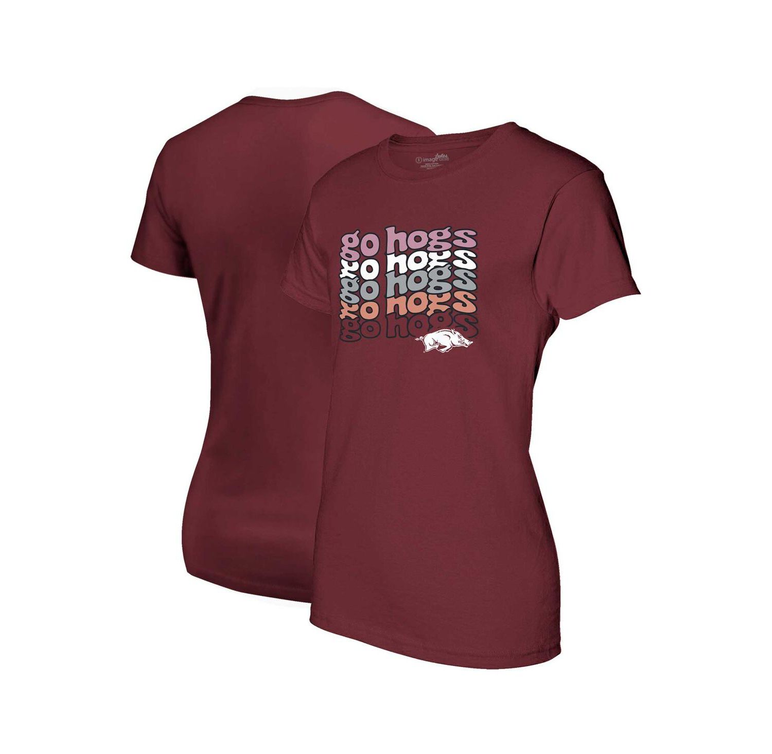 Women's Cardinal Arkansas Razorbacks Repeat Slogan Boyfriend T-Shirt