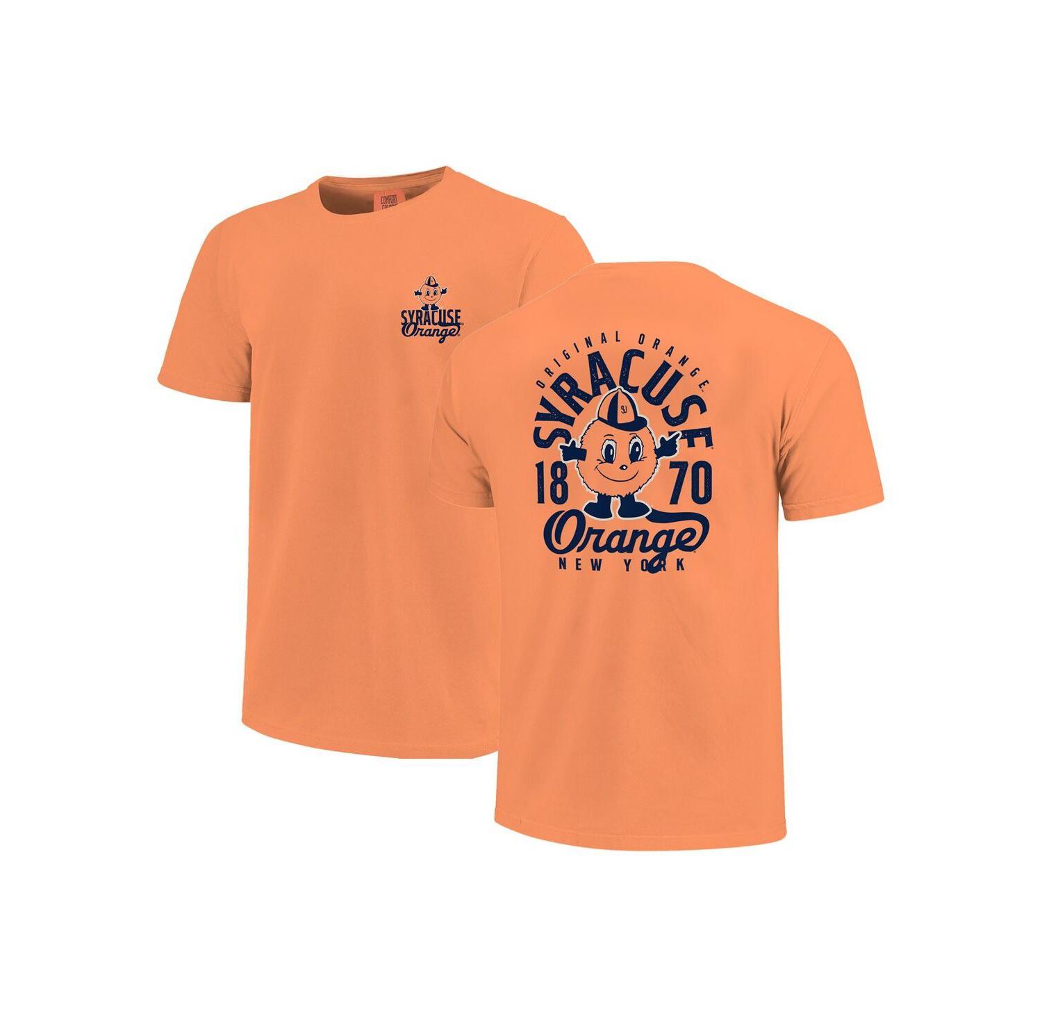 Big Boys and Girls Orange Syracuse Orange Comfort Colors Mascot Overlay T-Shirt