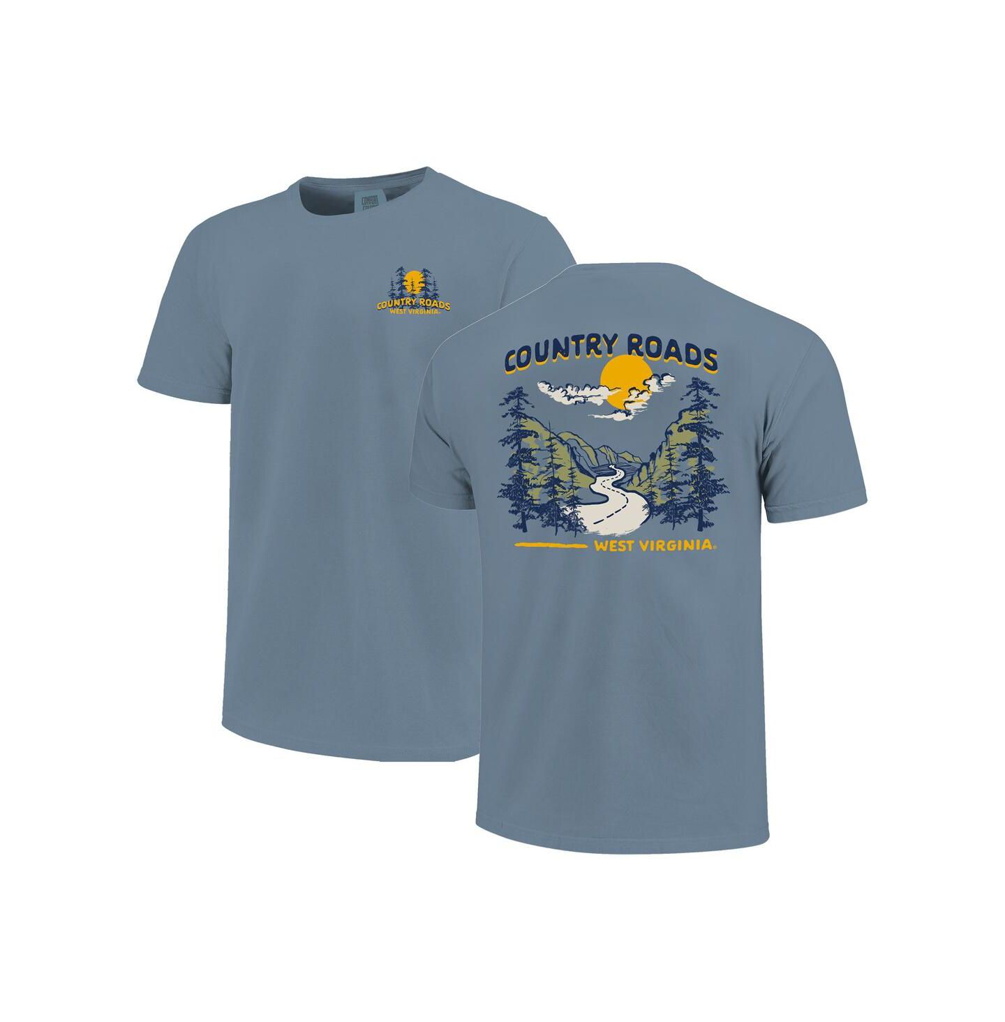 Футболка Image One Blue West Virginia Mountaineers Hyper Local Mountain Road — фото 1