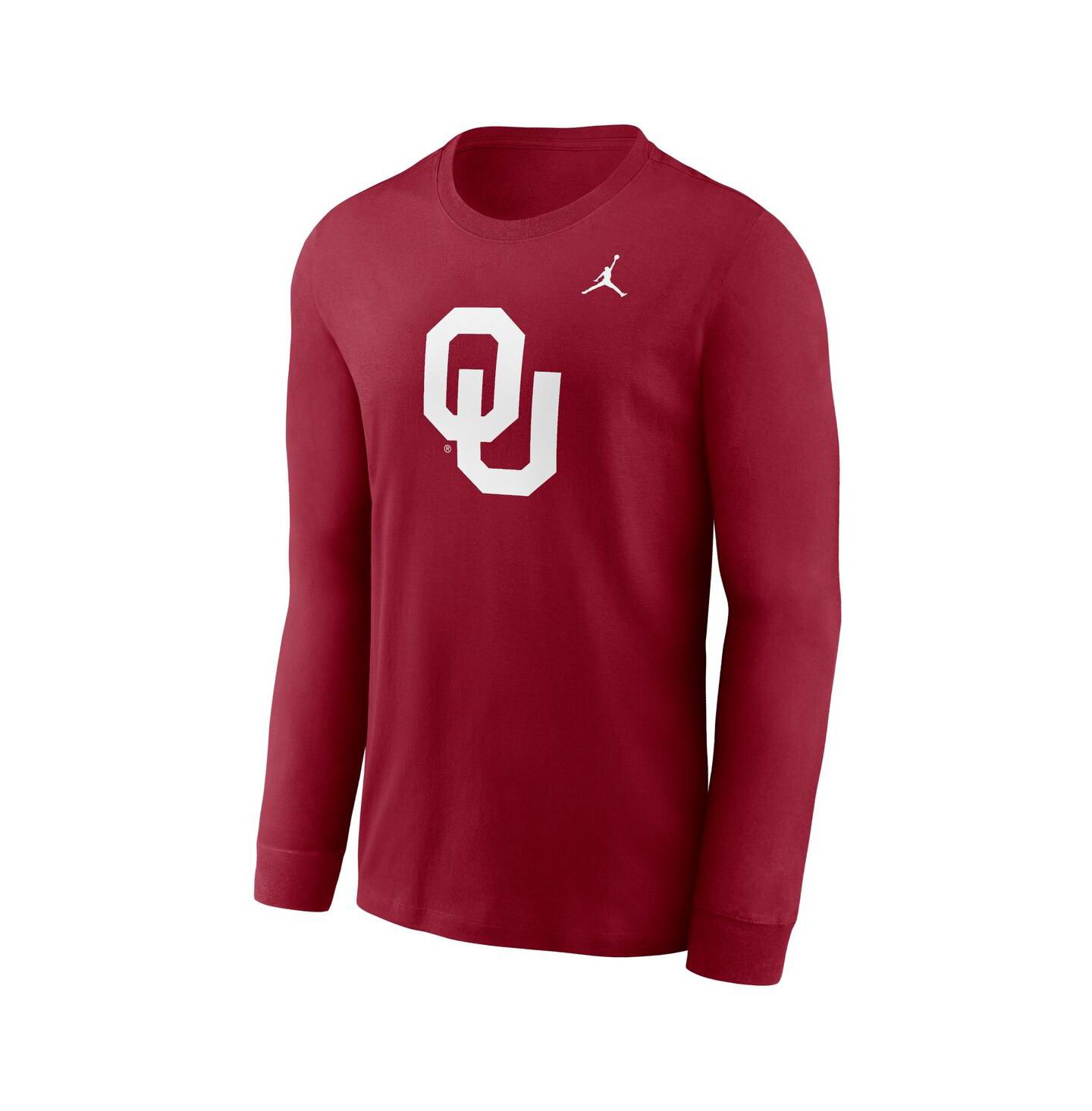 Мужская футболка Jordan Crimson Oklahoma Sooners Primary Logo Long Sleeve — фото 2