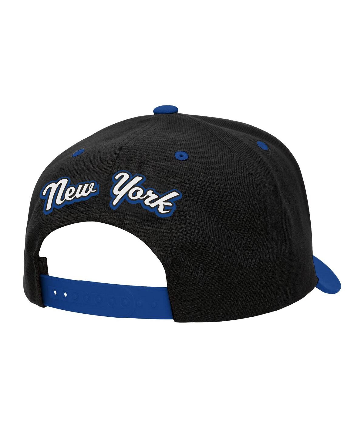 Mitchell & Ness Men's Black/Blue New York Rangers Backside Script 2-Tone Pro Crown Adjustable Hat