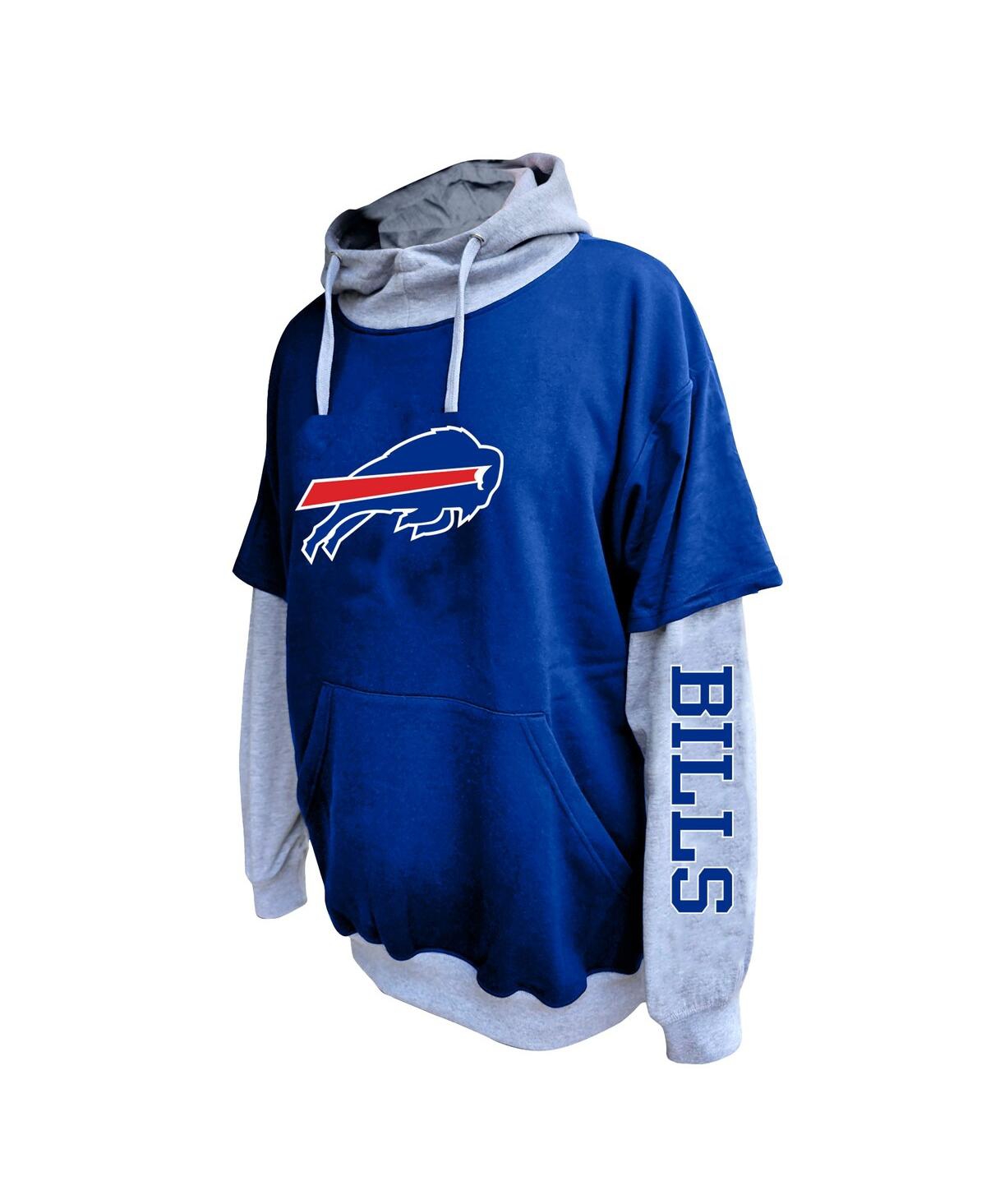 Profile Men's Royal/heather Gray Buffalo Bills Big Tall Twofer Pullover Hoodie In Blue