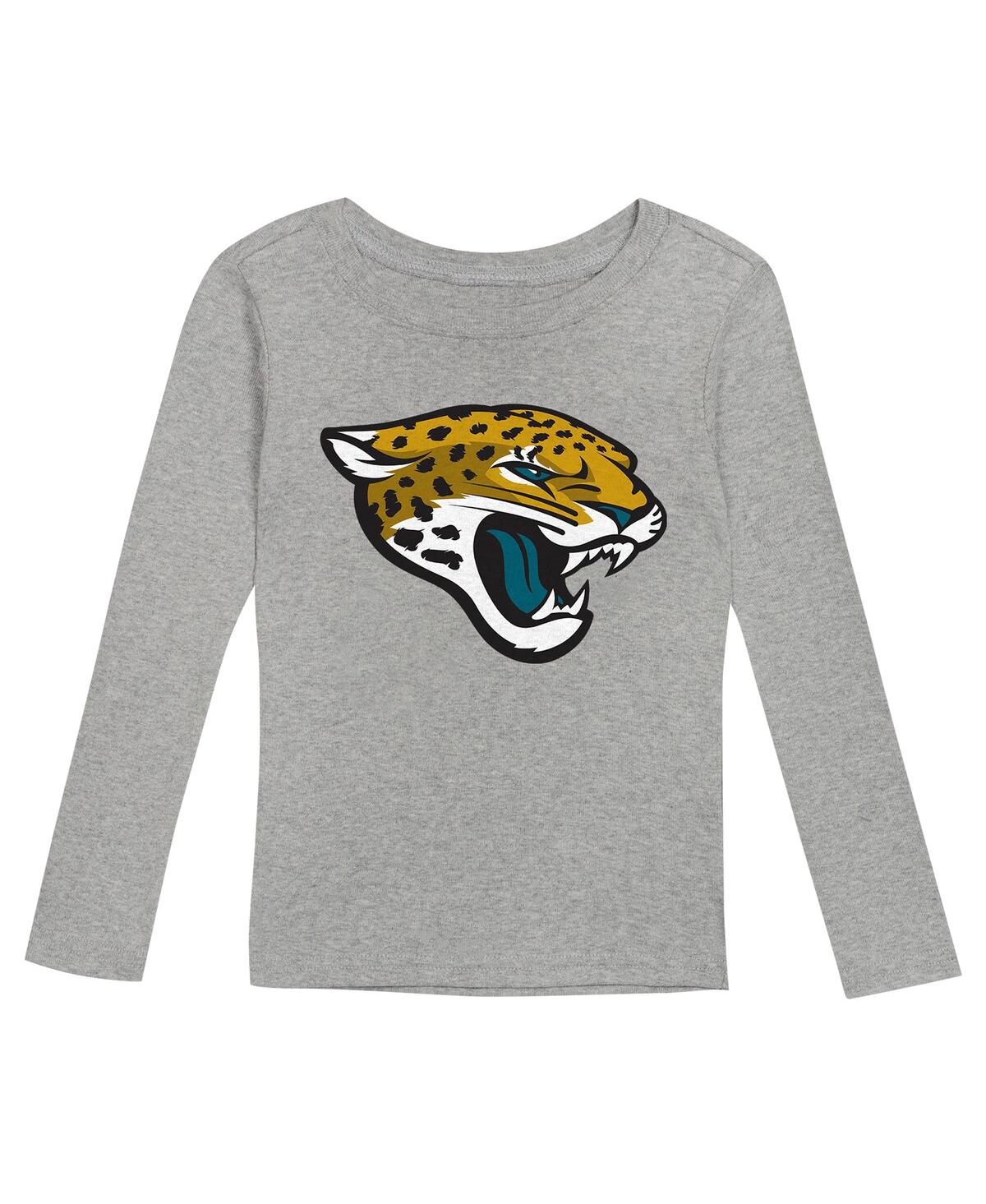 Outerstuff Toddler 2-piece Heather Gray Jacksonville Jaguars Long Sleeve T-shirt And Pants Sleep Set In Gray