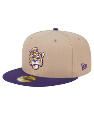 New Era - Men's Khaki LSU Tigers Throwback Two-Tone 59FIFTY Fitted Hat