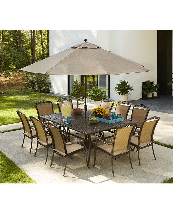 Furniture Cast Aluminum 84" x 60" Outdoor Dining Table ...
