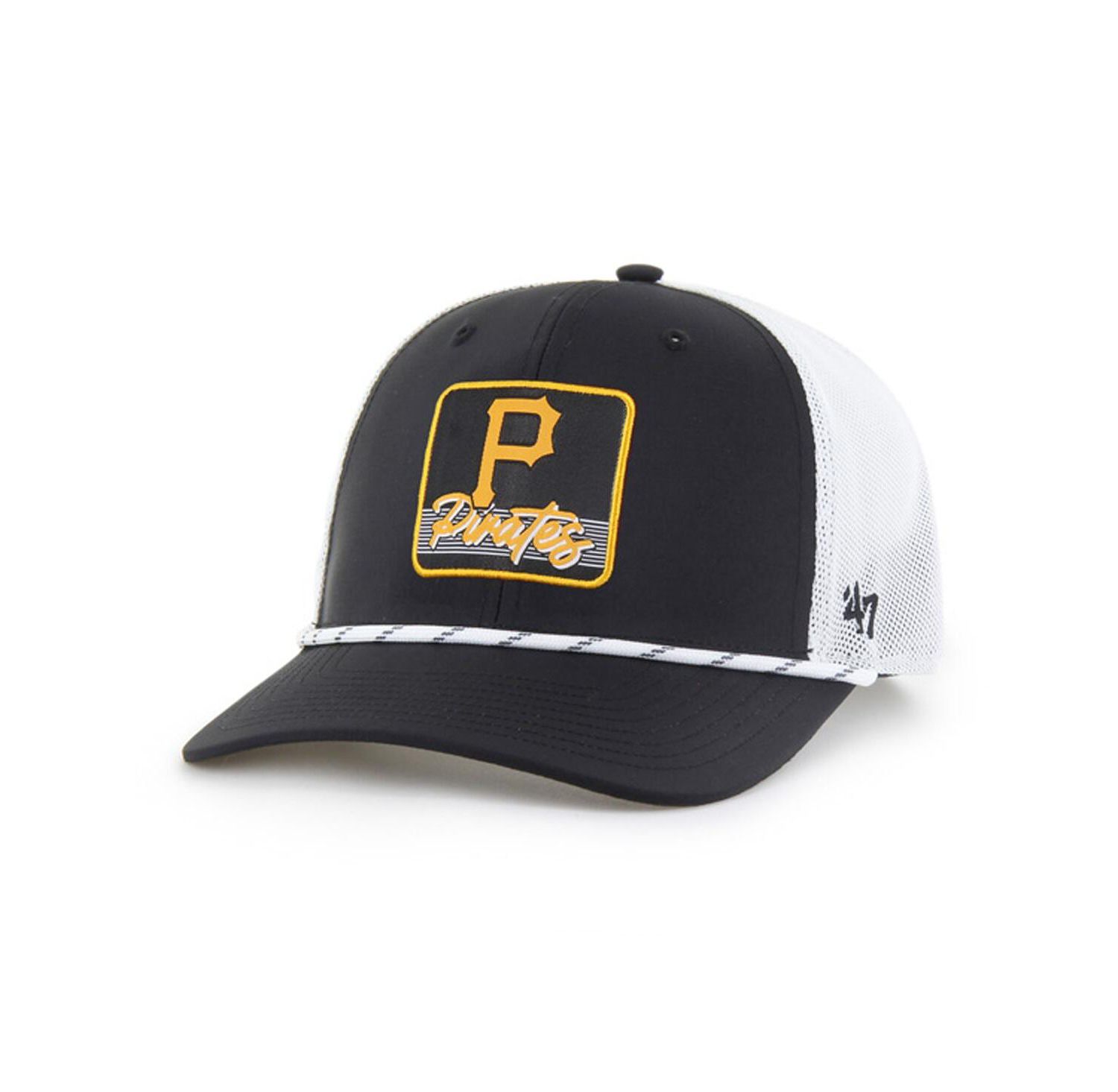 Men's Black/White Pittsburgh Pirates Scratch Adjustable Trucker Hat