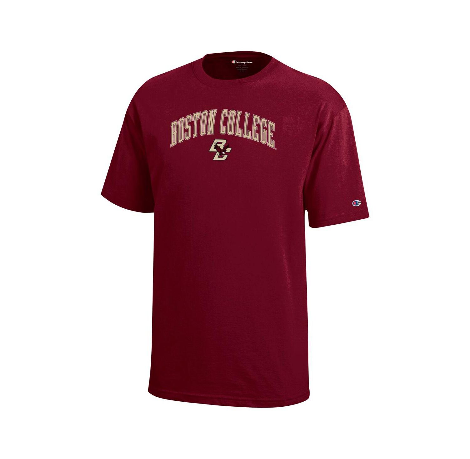 Big Boys and Girls Maroon Boston College Eagles Arch Over Logo T-Shirt