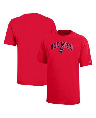Champion - Big Boys and Girls Red Ole Miss Rebels Arch Over Logo T-Shirt