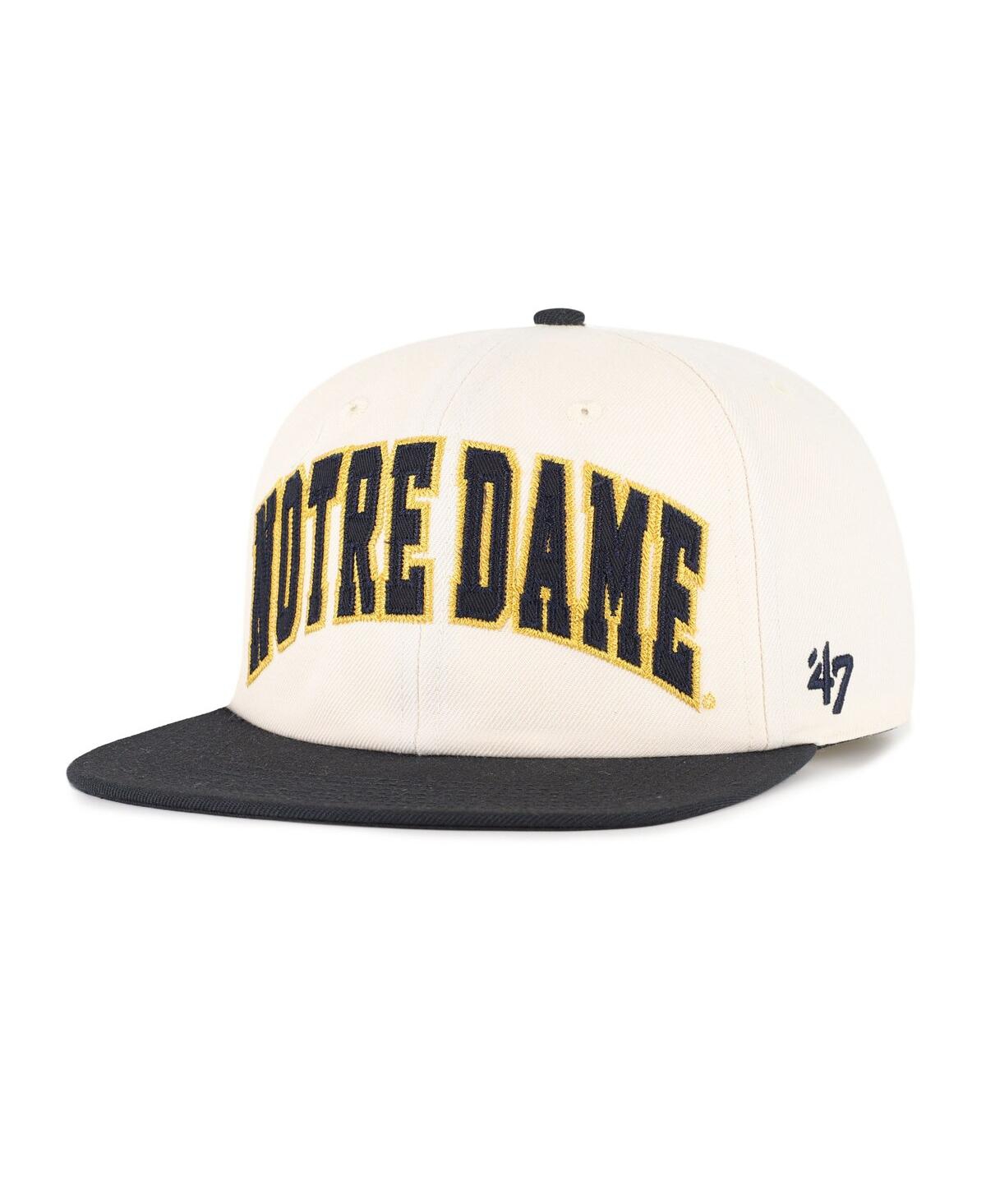 47 Brand Men's And Women's Natural Notre Dame Fighting Irish Crossover Off Hand Captain Adjustable Hat In White