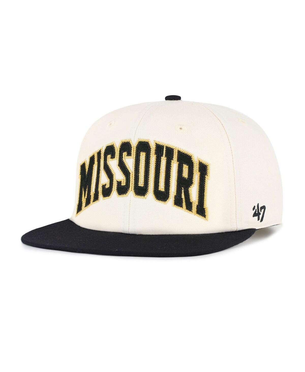 47 Brand Men's And Women's Natural Missouri Tigers Crossover Off Hand Captain Adjustable Hat In White