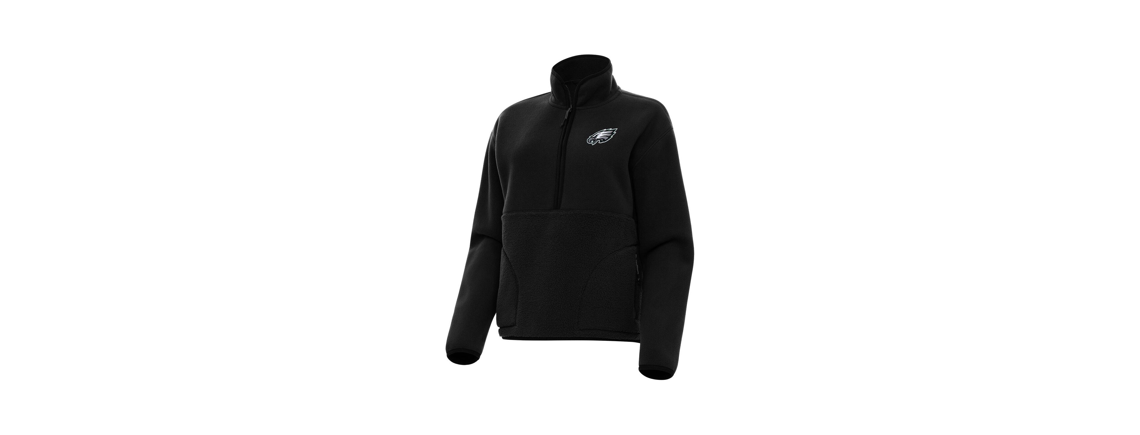Antigua Women's Black Philadelphia Eagles Figure Half-Zip Sweatshirt