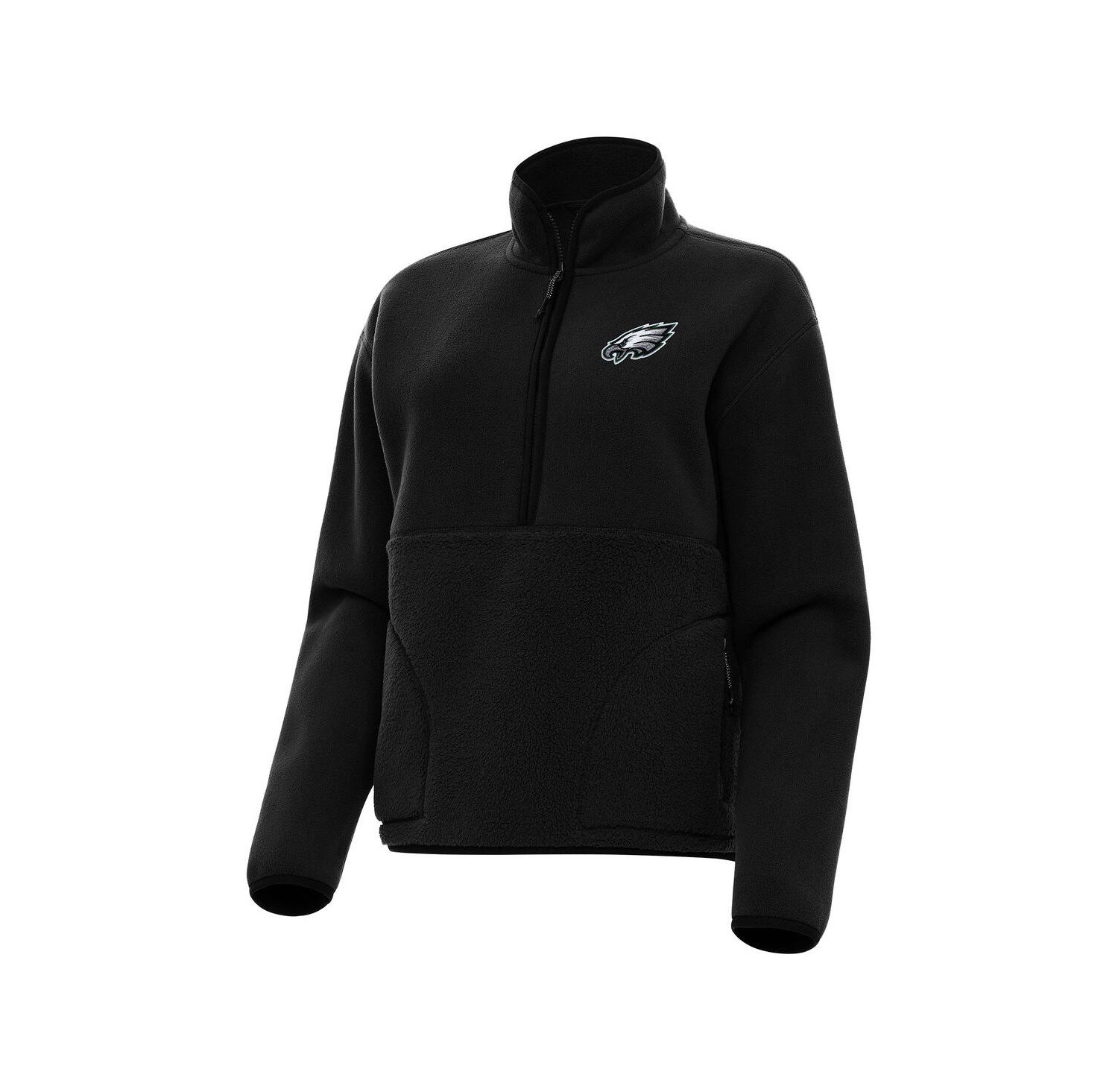 Women's Black Philadelphia Eagles Figure Half-Zip Sweatshirt