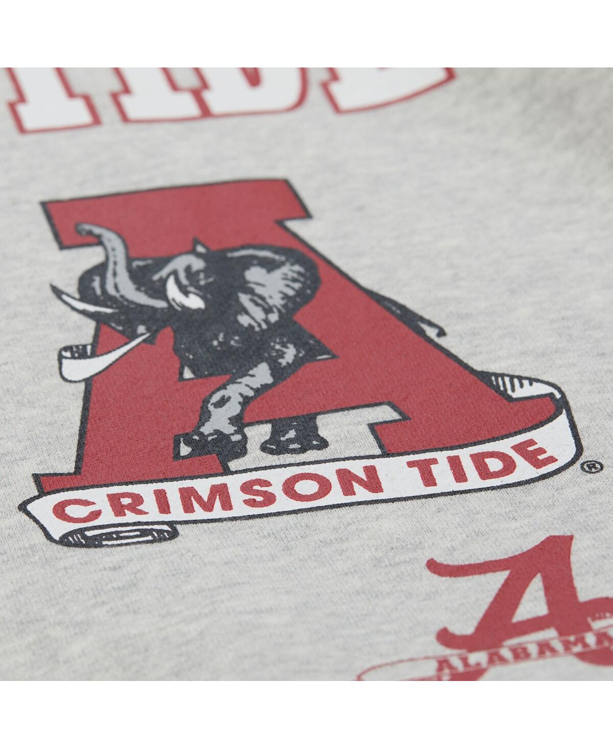 Mitchell & Ness Men's Gray Alabama Crimson Tide All Over Print Sweatshirt In Gray
