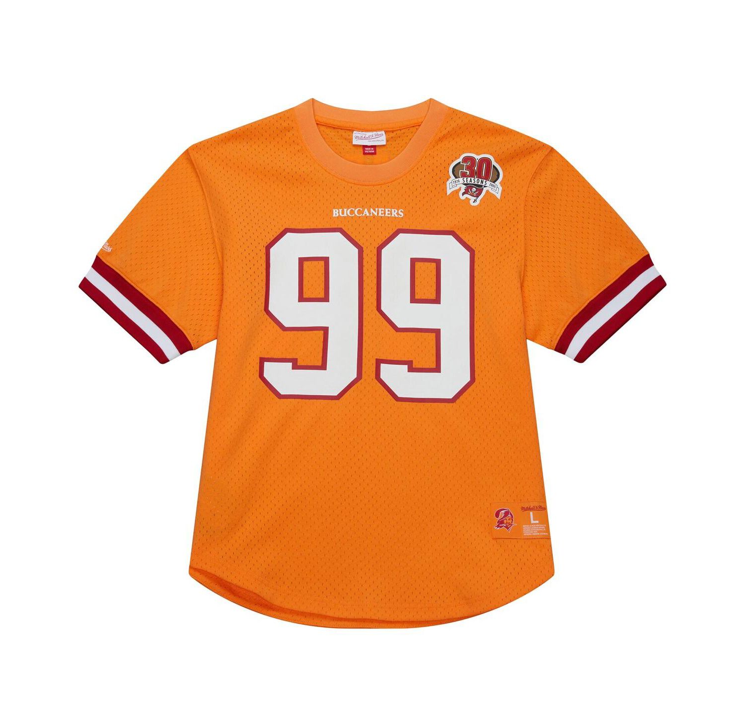 Men's Warren Sapp Orange Tampa Bay Buccaneers Retired Player Name & Number Mesh T-Shirt