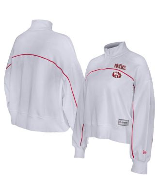 New Era - Women's White San Francisco 49ers Functional Fandom Quarter-Zip Sweatshirt