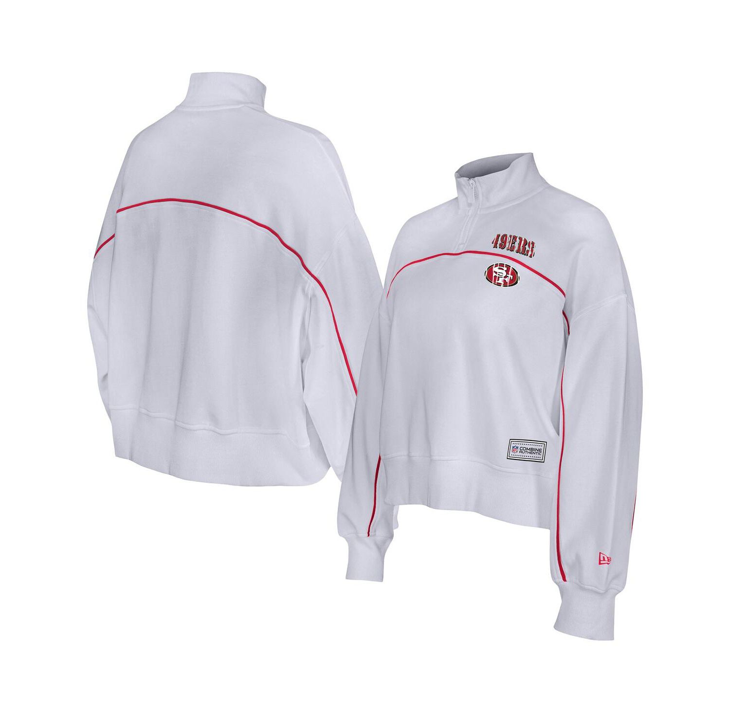 Women's White San Francisco 49ers Functional Fandom Quarter-Zip Sweatshirt