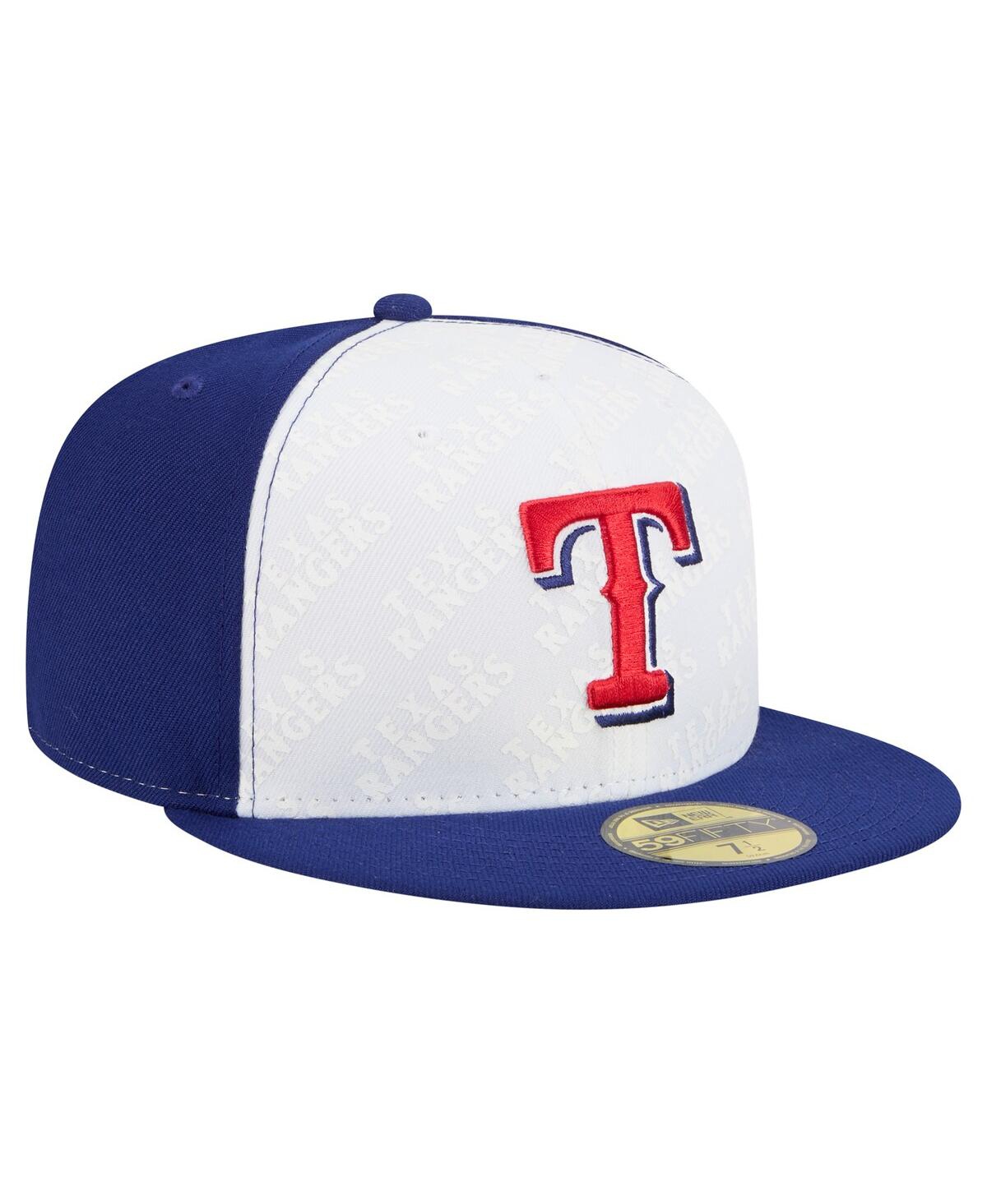 New Era Men's White/royal Texas Rangers Repeat 59fifty Fitted Hat In Multi