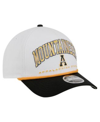 Men's White/Black Appalachian State Mountaineers Arch Two-Tone Rope 9FORTY A-Frame M-Crown Adjustable Hat