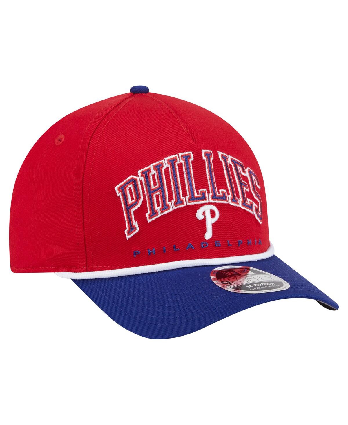 New Era Men's Red/royal Philadelphia Phillies Arch 9forty A-frame M-crown Adjustable Hat In Red