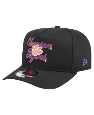 New Era - Men's Black Clemson Tigers Vintage Chainstitch 9FIFTY A-Frame Snapback Hat