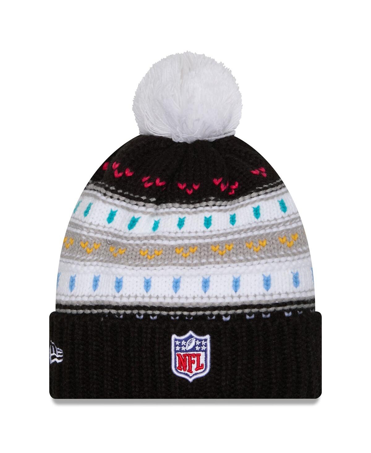 New Era Women's Black Cincinnati Bengals 2025 Nfl Crucial Catch Cuffed Knit with Pom Hat
