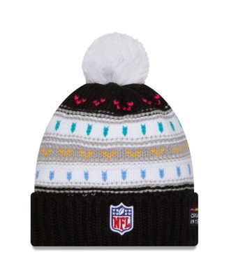 Women's Black Atlanta Falcons 2025 NFL Crucial Catch Cuffed Knit with Pom Hat